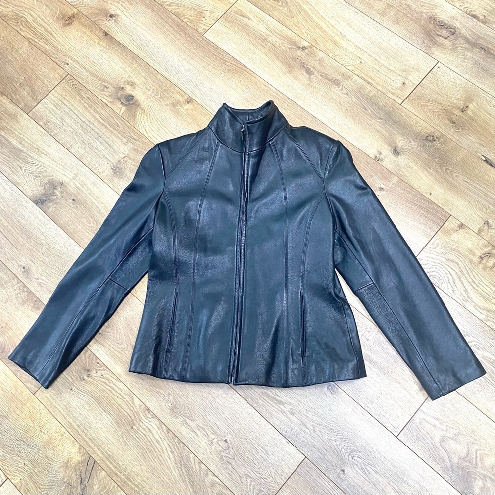 SIENA Black Leather Jacket Medium